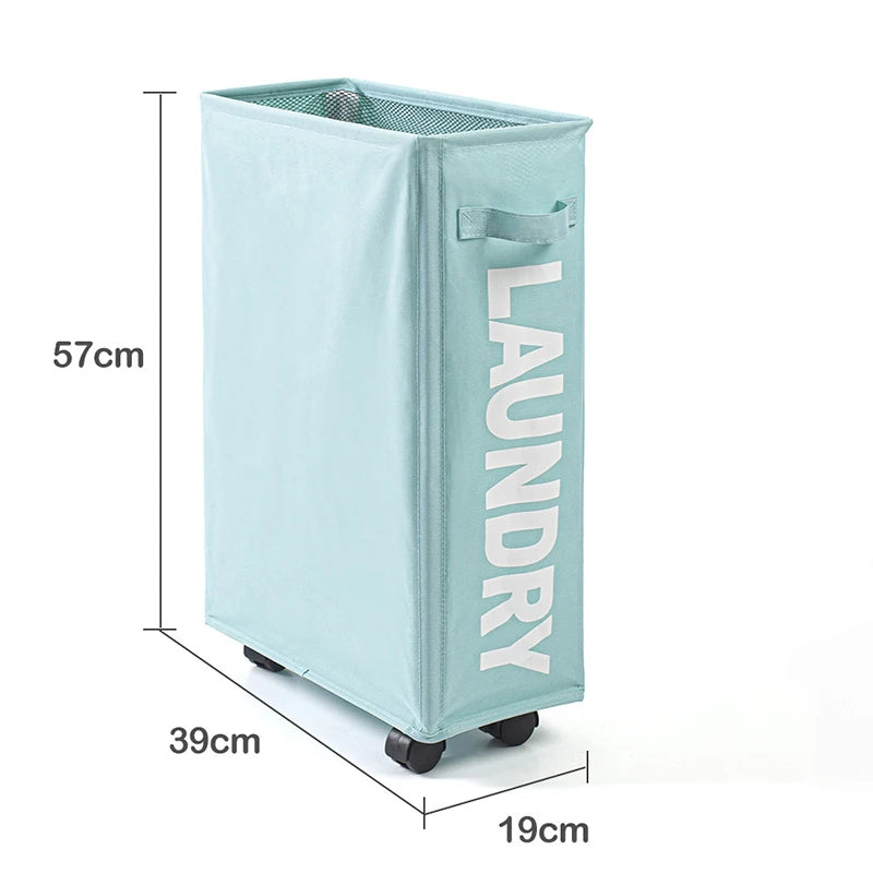 Panier à linge pliable à roulettes multifonction