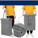 Panier à linge en tissu fin avec couvercle