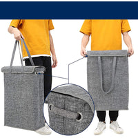 Panier à linge en tissu fin avec couvercle