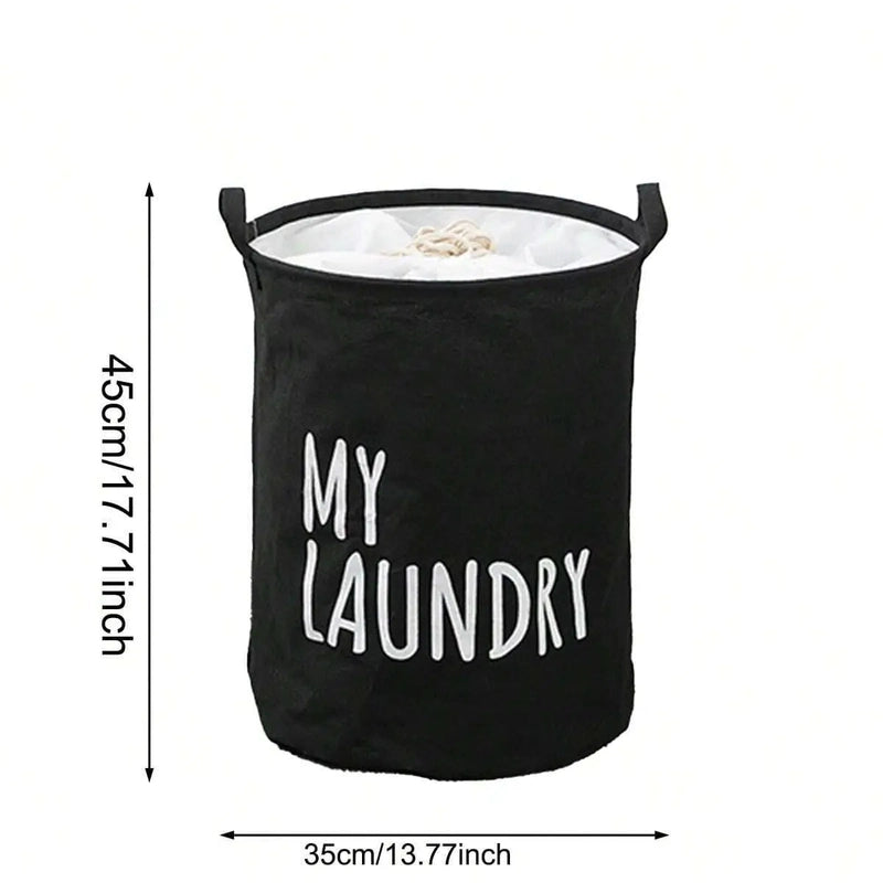 Panier à linge en tissu pliable avec cordon