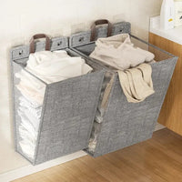 Panier à linge adhésive mural pliable