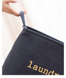 Panier à linge pliable en toile de jute