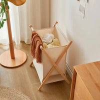 Panier à linge pliable en bambou