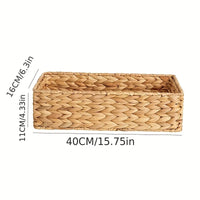 Panier à linge rangement rectangulaire en rotin naturel tressé à la main
