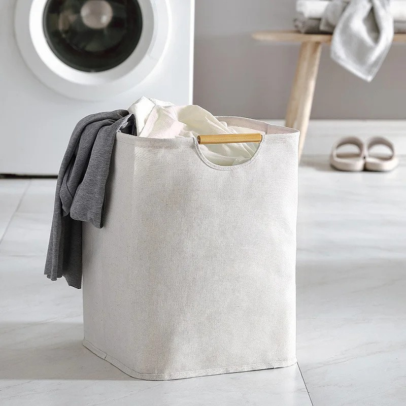 Panier à linge en coton pliable et imperméable